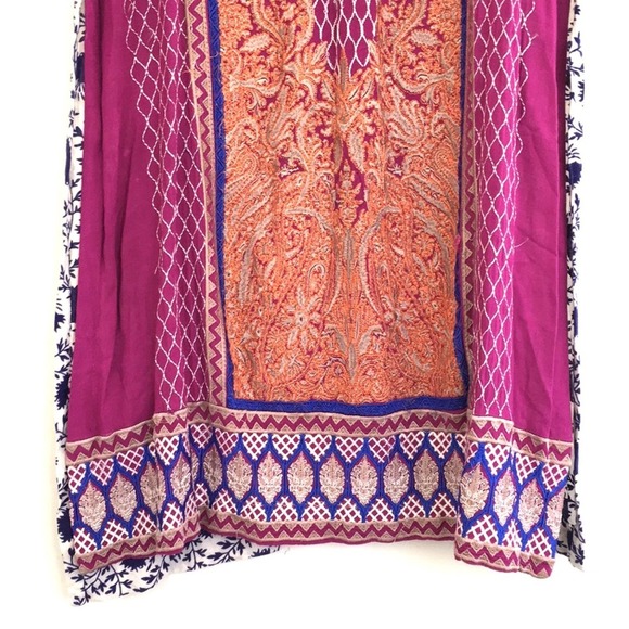 Boho Vintage maxi tunic side slits signs of wear dress or maxi top coverup top - Picture 8 of 9